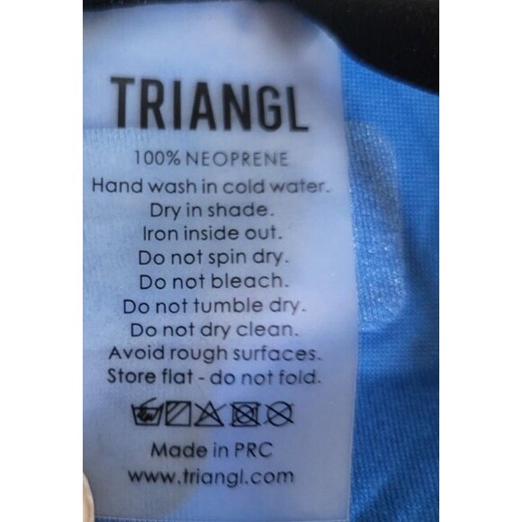 Women’s TRIANGL Retro Blue Neon Orange Neoprene Triangl Bikini Set Size S NWT - Picture 4 of 5